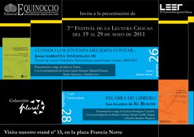 Equinoccio presentará dos libros en el Tercer Festival de la Lectura de Chacao