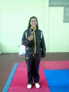 Luisa Yissell Villarte, medalla de bronce en taekwondo.