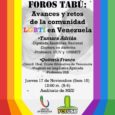 La Federación de Centros de Estudiantes de la USB junto con Unión Afirmativa de Venezuela, organizan el primer Foros Tabú: Avances y retos de la comunidad Lgbti en Venezuela, que […]