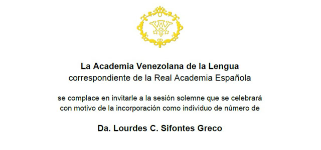 Lourdes Sifontes será incorporada a la Academia Venezolana de la Lengua el 7 de mayo