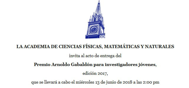 Ronald Vargas recibirá Premio Arnoldo Gabaldón para investigadores jóvenes el 13 de junio