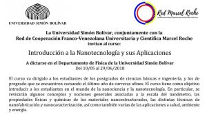 Dictarán curso Introducción a la Nanotecnología y sus aplicaciones |  Universidad Simón Bolívar