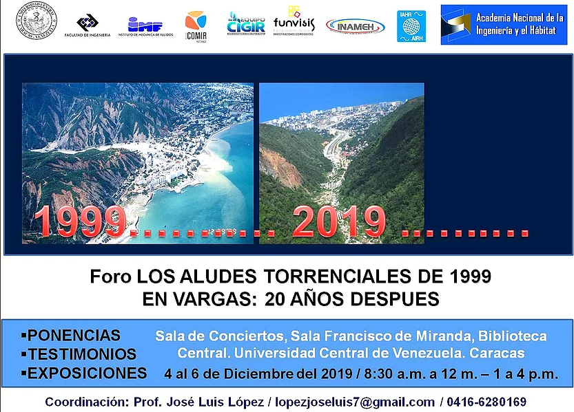Este miércoles comienza el foro Los Aludes Torrenciales de 1999 en Vargas: 20 años después
