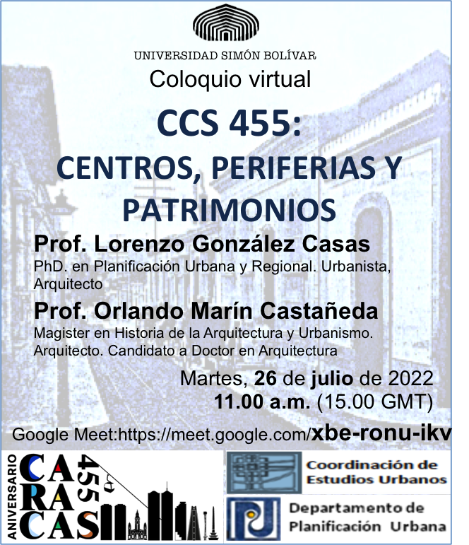 Coloquio Virtual Ccs 455: Centros, Periferias y Patrimonios