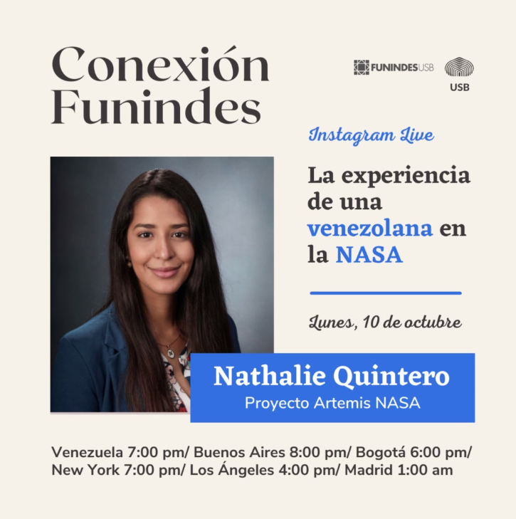 Conexión Funindes tendrá como invitada a la ingeniera aeroespacial Nathalie Quintero